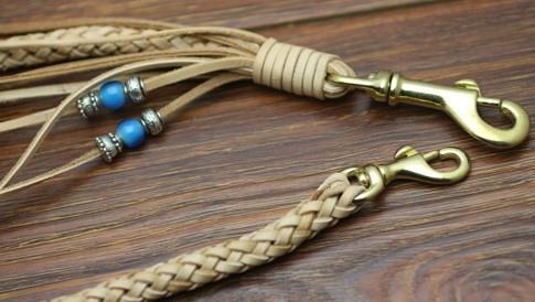 Cool Men's Handmade Black Leather Braided Pants Chain Biker Wallet Chain For Men