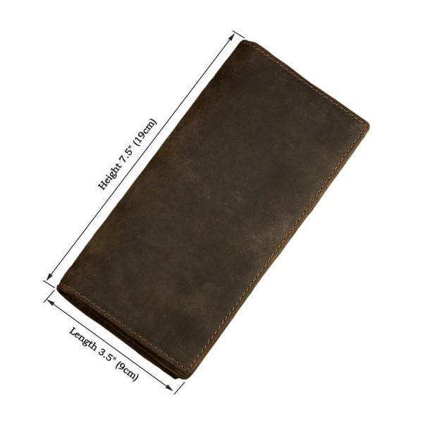 Slim Vintage MENS Leather Bifold Wallet Long and Small Wallet billfold Wallet for MEN