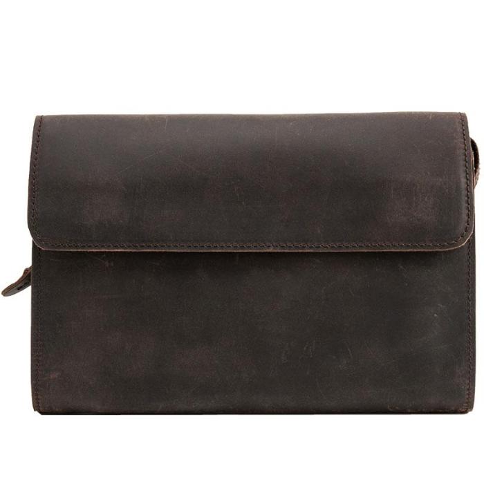 Cool Leather Mens Large Long Zipper Clutch Wallet Long Wallet for Men