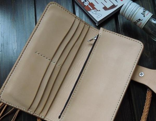 Handmade Leather Biker Wallet Mens Cool Chain Wallet Trucker Wallet with Chain