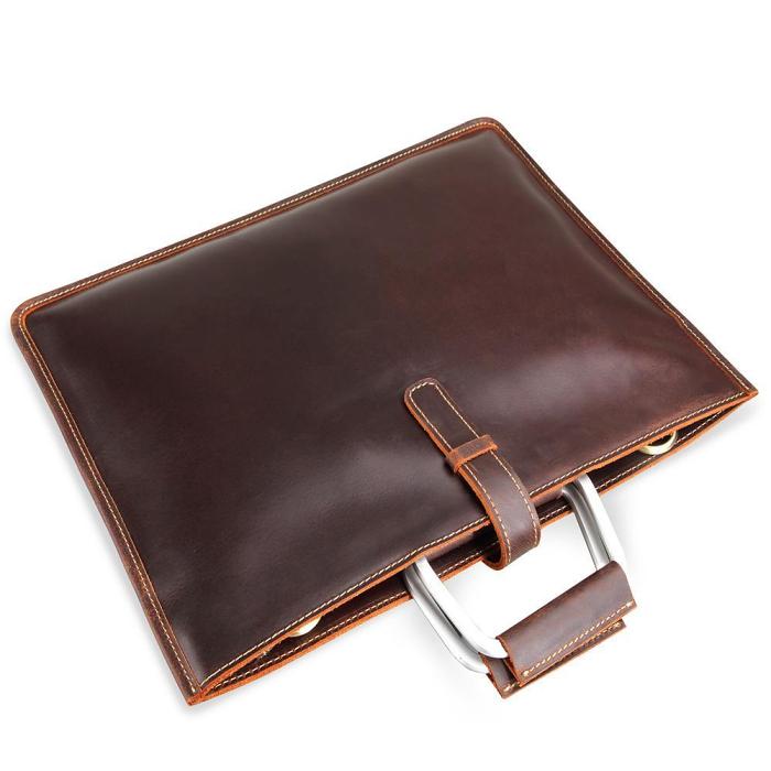 Handmade Leather Men Vintage Briefcase Handbag Laptop Bag For Men