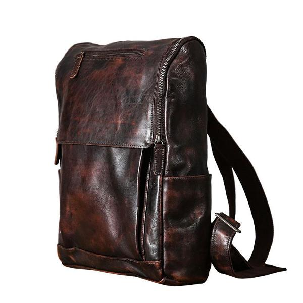 Handmade Leather Mens Cool Backpack Sling Bag Large Travel Bag Hiking Bag for Men