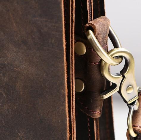 Cool Coffee Leather Mens Briefcase Work Shoulder Bag Laptop Bag Business Bag for Men