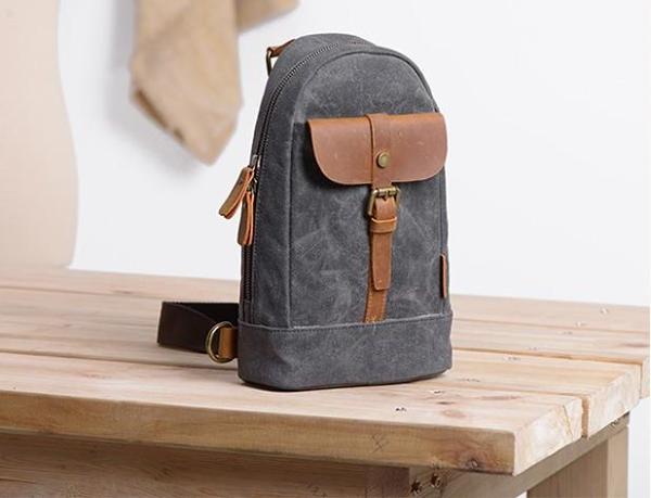Cool Canvas Mens Sling Bag Sling Backpack One Shoulder Pack Chest Bag for men