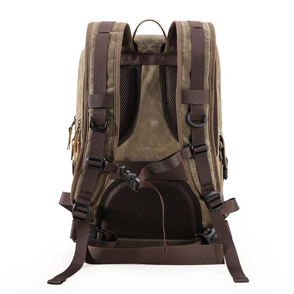 Green CANVAS WATERPROOF MENS 15'' CANON CAMERA BACKPACK LARGE NIKON CAMERA BAG DSLR CAMERA BAG FOR MEN