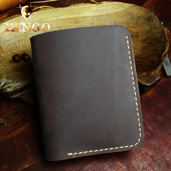 Handmade Leather Mens Cool Slim Leather Wallet Men billfold Wallets Bifold for Men