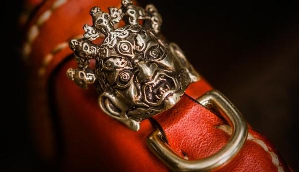 Handmade Leather Mahākāla Mens Chain Biker Wallet Cool Leather Wallet Long Clutch Wallets for Men