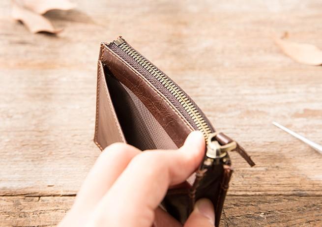 Cool Leather Mens Slim Front Pocket Wallet Small Wallets for Men