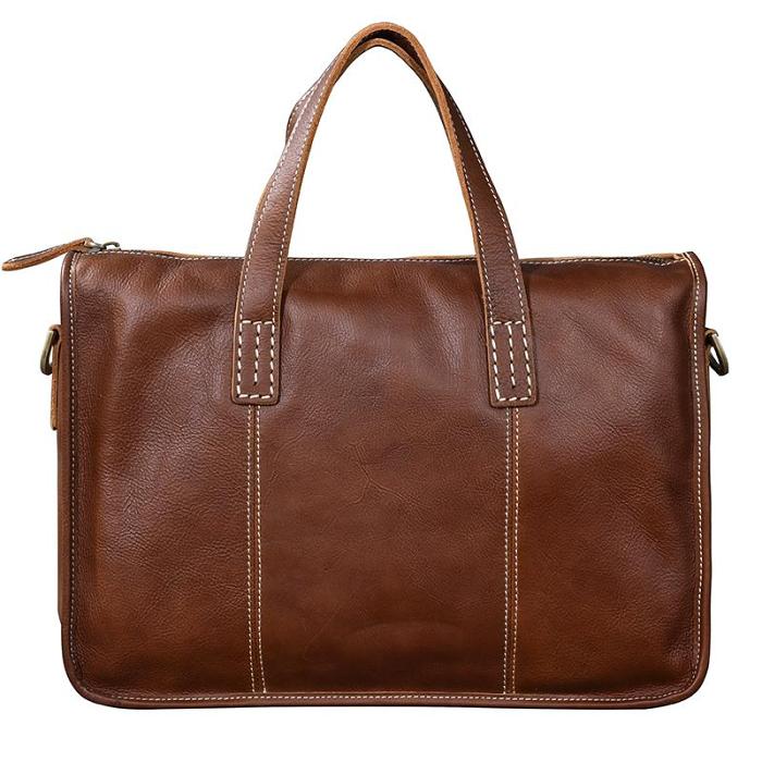 Handmade Leather Mens 13 Black Laptop Briefcase Business Brown Briefcase For Men