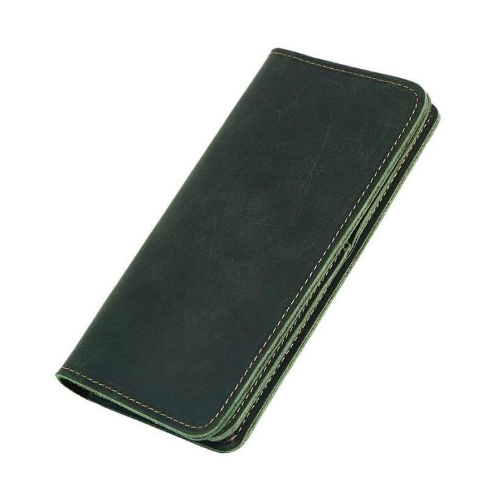 Vintage Coffee Mens Leather Long Wallet Bifold Long Wallets for Men