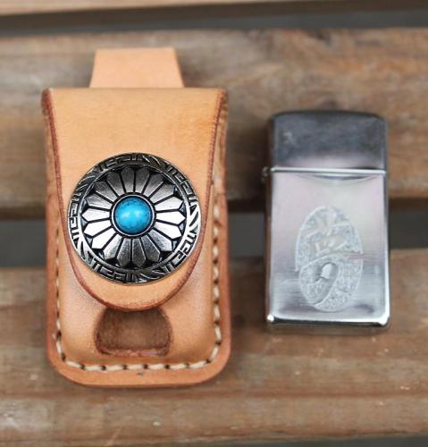 Cool Mens Leather Zippo Lighter Pouch with Loop Zippo lighter case with Clip
