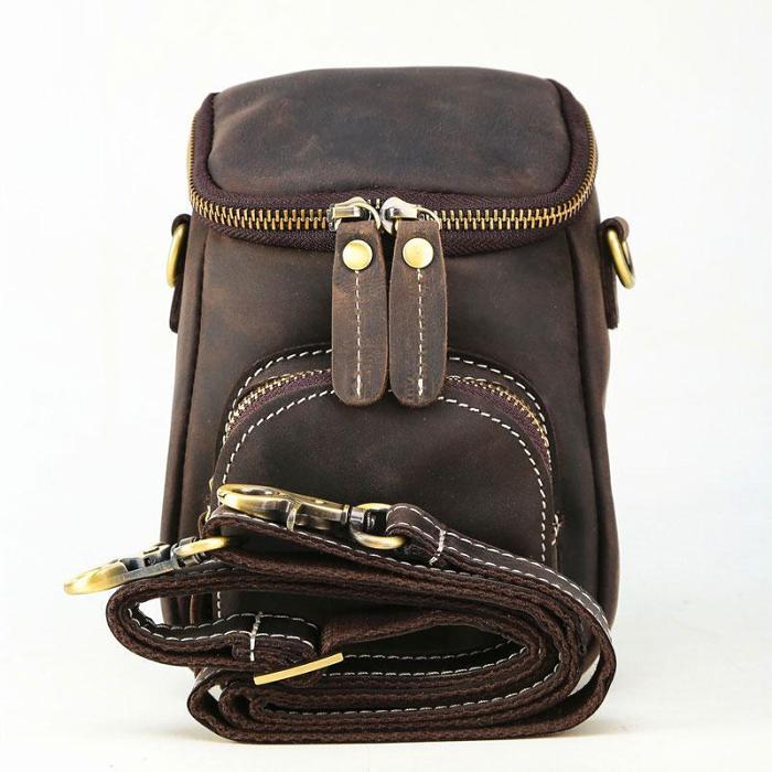 Vintage Leather Belt Pouch for Men Waist Bags BELT BAGs Shoulder Bags For Men