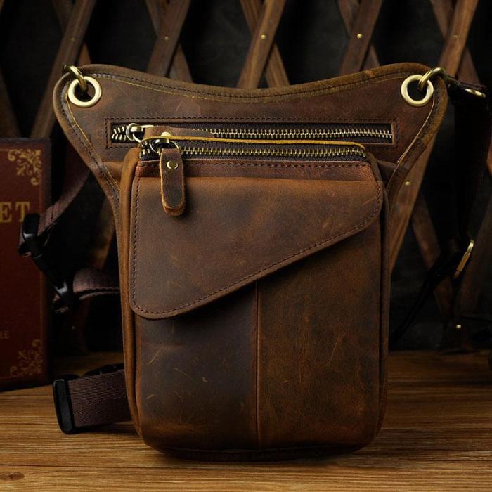 Cool Cell Phone Holsters Leather Belt Pouches for Men Leg Drop Bag waist BAG Shoulder Bag For Men