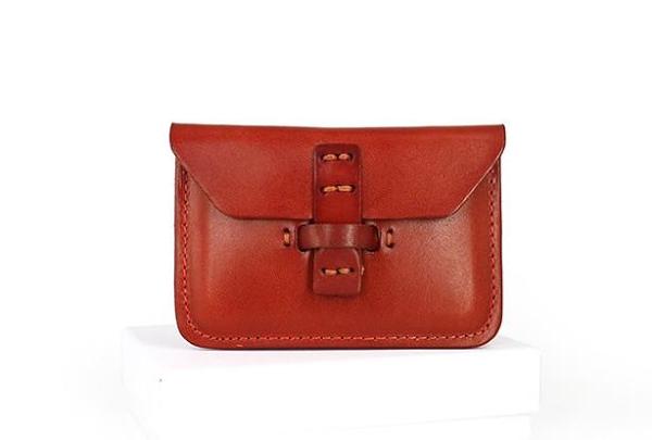 Handmade Leather Mens Card Wallets Front Pocket Wallet Small Change Wallets for Men