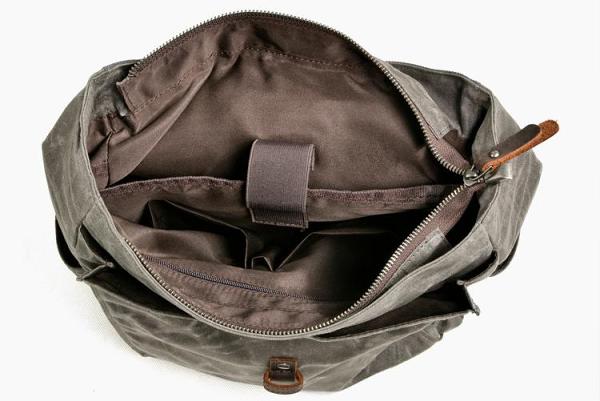 Cool Canvas Leather Mens Large Waterproof Black 15‘’ Backpack Travel Backpack Khaki Computer Backpack for Men