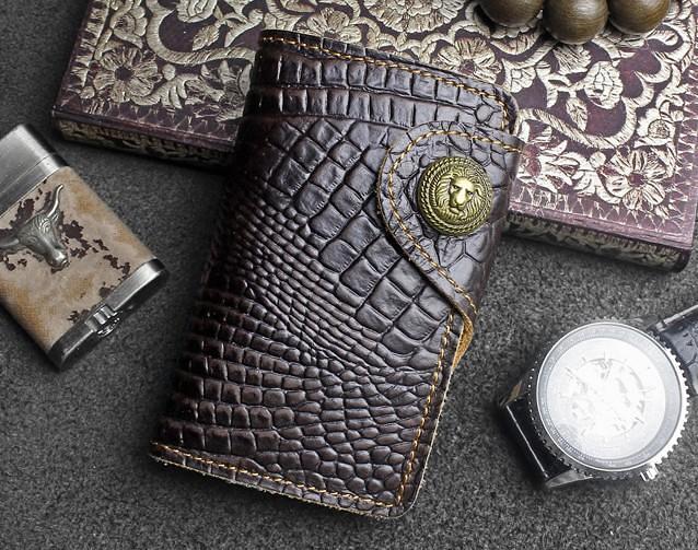 Handmade Leather Floral Mens Cool Key Wallet Wallet Card Holder Small Card Keychain Wallets for Men
