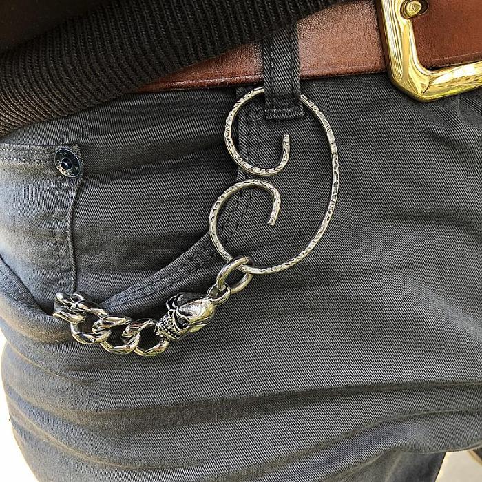 Cool Men's Stainless Steel Skull Key Chain Pants Chains Biker Wallet Chain For Men