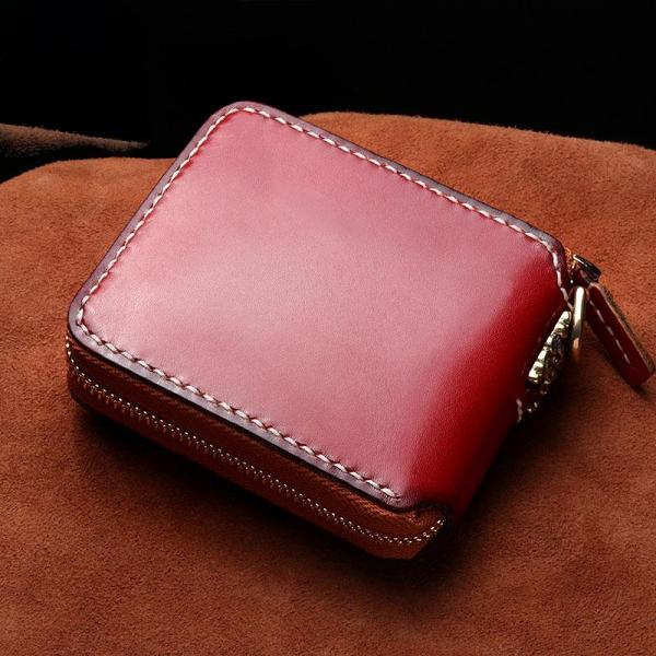 Handmade Leather Mens Chain Biker Wallet Cool Leather Wallet Small Wallets for Men