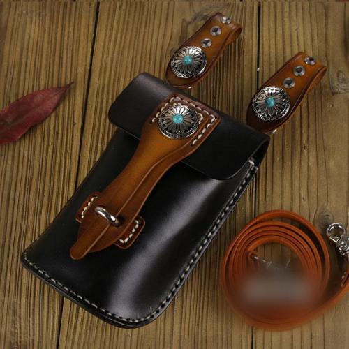 Leather Belt Pouch Mens Small Cases Waist Bag Hip Pack Belt Bag Fanny Pack Bumbag for Men
