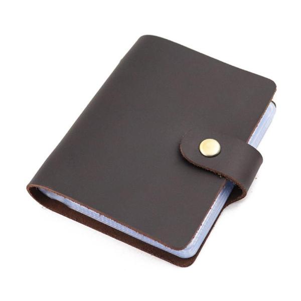 RFID Leather Mens Small Brown Wallet Cardholder Wallet Dark Coffee Front Pocket Wallets for Men