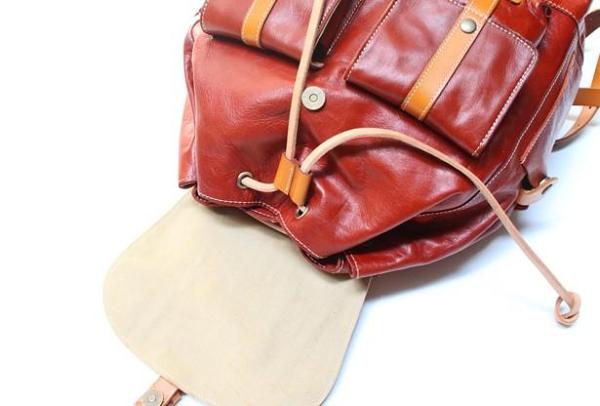 Cool Handmade Leather Mens Backpack Travel Backpacks Laptop Backpack for men
