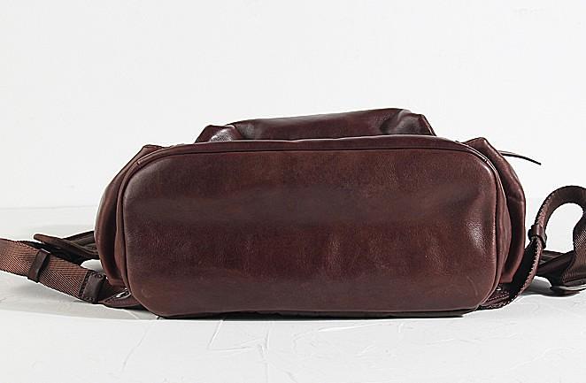 Genuine Leather Mens Cool Backpack Sling Bag Large Black Travel Bag Hiking Bag for men