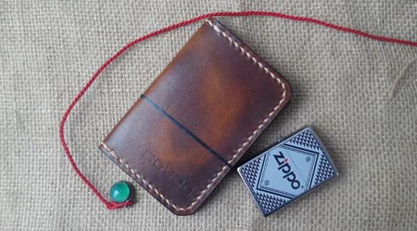 Vintage Leather Mens Slim Front Pocket Bifold Small Wallets Card Wallet for Men