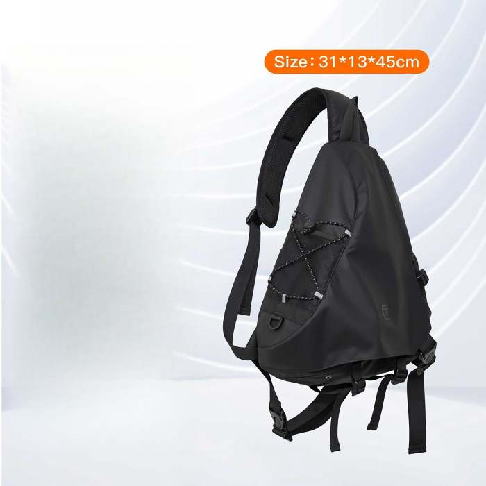 Large Sling Bag For Men Oxford Fabric Waterproof Hiking Sling Bag For Big Men