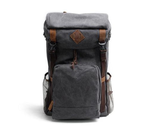 Cool Canvas Mens Retro Large 15‘’ Backpack Travel Backpack Hiking Backpack for Men