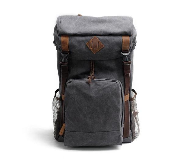 Cool Canvas Mens Retro Large 15‘’ Backpack Travel Backpack Hiking Backpack for Men