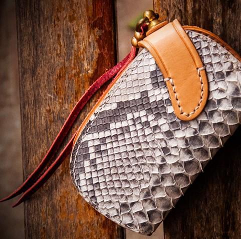 Handmade Leather Biker Mens Cool Car Key Wallet Coin Wallet Pouch Car KeyChain for Men