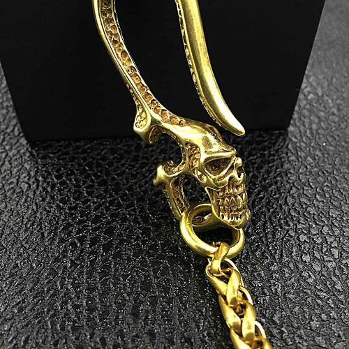 Fashion Brass 18 Mens Skull Hook Key Chain Pants Chain Wallet Chain Motorcycle Wallet Chain for Men