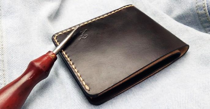 Leather Mens Slim Coffee Front Pocket Bifold Small Wallets Card Wallet for Men