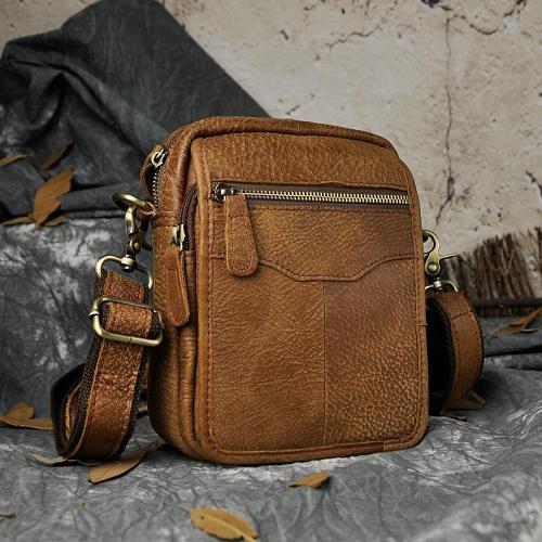 Leather Belt Pouch Mens Waist Bag Shoulder Bag for Men