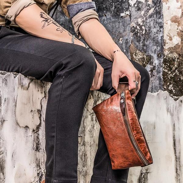 Handmade Leather Fanny Pack Mens Waist Bag Hip Pack Belt Bag Bumbag for Men