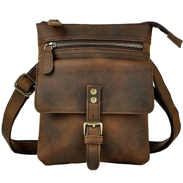 Vintage Mens Leather Side Bag Belt Pouch Holster Belt Case Waist Pouch for Men