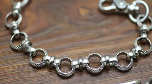 Cool Men's Handmade Silver Stainless Steel Pants Chain Biker Wallet Chain For Men