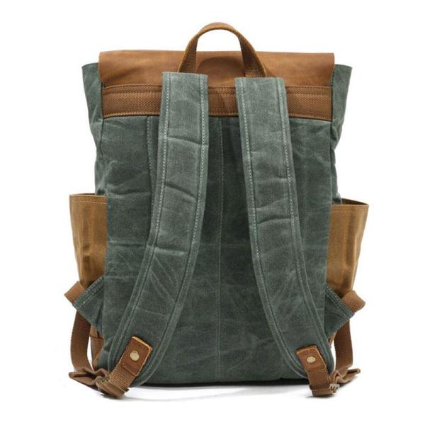 Waxed Canvas Backpack for Travel Waterproof Waxed Cotton Rucksack for Men Women