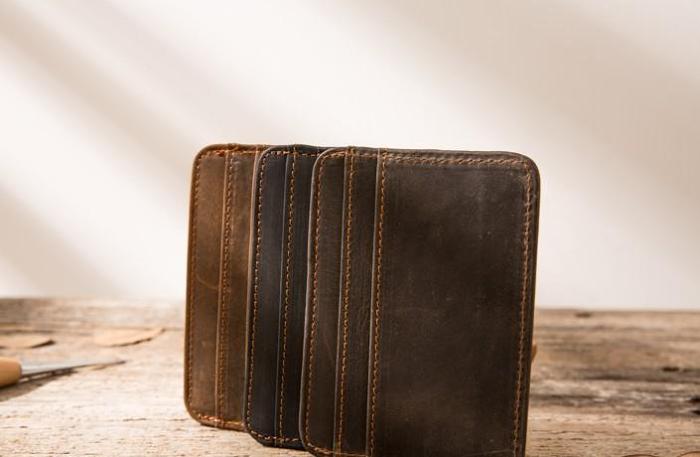 Mens Leather Slim Cards Holder Front Pocket Wallets Card Wallet for Men