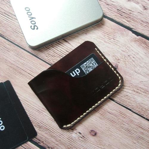 Handmade Leather Mens Slim Front Pocket Wallets Leather Cards Wallet for Men