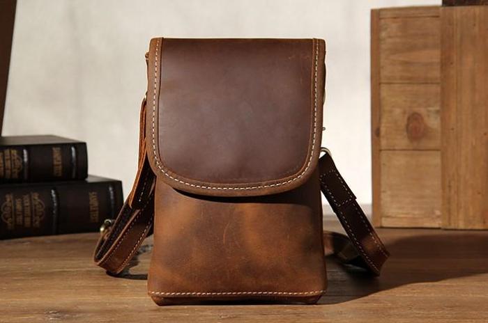 Leather Belt Pouch Mens Small Cases Waist Bag Hip Pack Belt Bag Fanny Pack Bumbag for Men