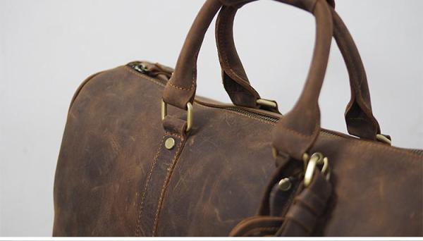 Cool Leather Mens Weekender Bags Vintage Travel Bags Duffle Bag for Men