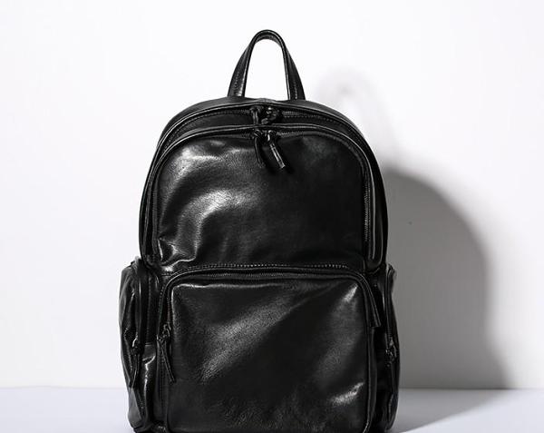 Genuine Leather Mens Cool Backpack Sling Bag Large Travel Bag Hiking Bag for Men