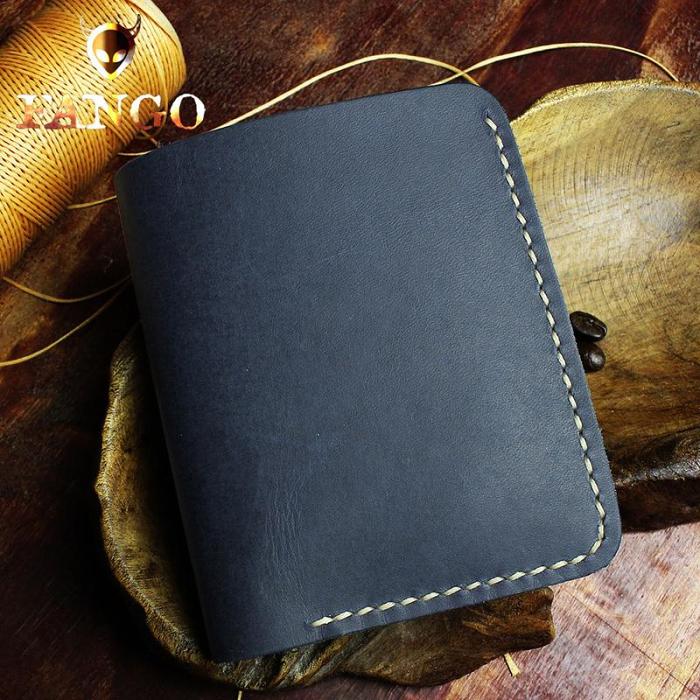 Handmade Leather Mens Cool Slim Leather Wallet Men billfold Wallets Bifold for Men