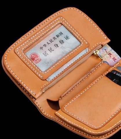 Handmade Leather Short Mens Chain Biker Wallet Cool Leather Wallet With Chain Wallets for Men