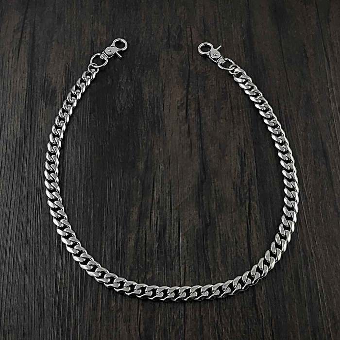 16'' SOLID STAINLESS STEEL BIKER SILVER WALLET CHAIN LONG PANTS CHAIN Jeans Chain Jean Chain FOR MEN