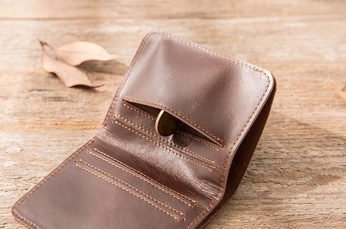 Cool Leather Mens Small Wallets Bifold Slim Front Pocket Wallet for Men