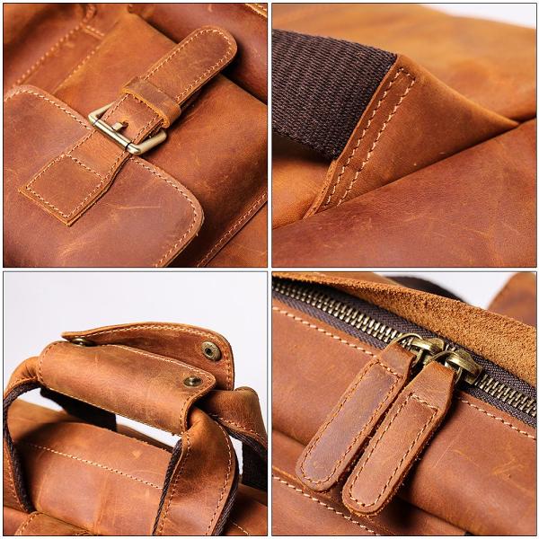 Cool Brown Mens Leather Dark Brown 15 Backpack Travel Backpack College Backpack Computer Backpack for Men