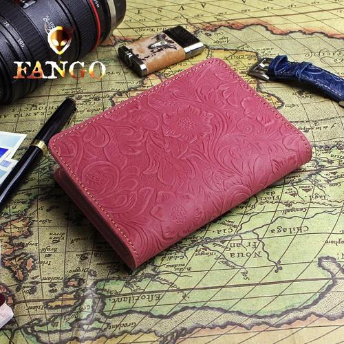 Handmade Leather Floral Mens Cool Travel Short Wallet Passport Card Holder Small Card Slim Wallets for Men