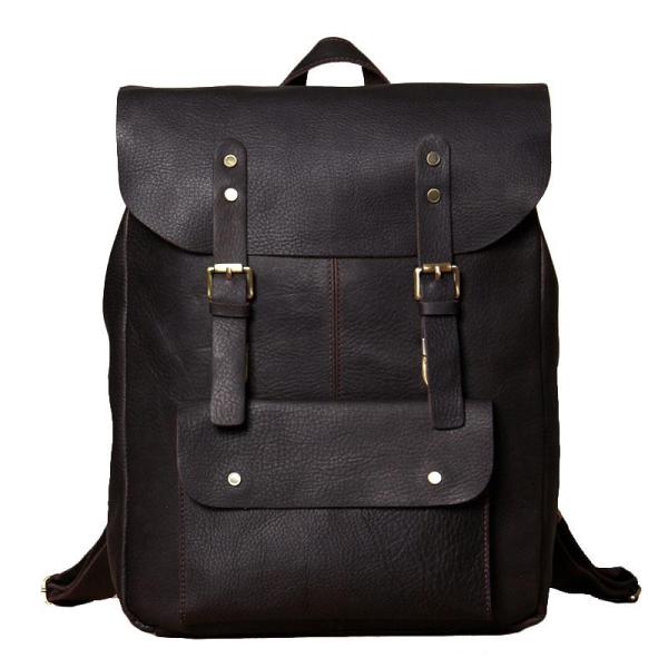 Genuine Leather Vintage Brown Mens Cool Leather Backpack Travel Bag for men
